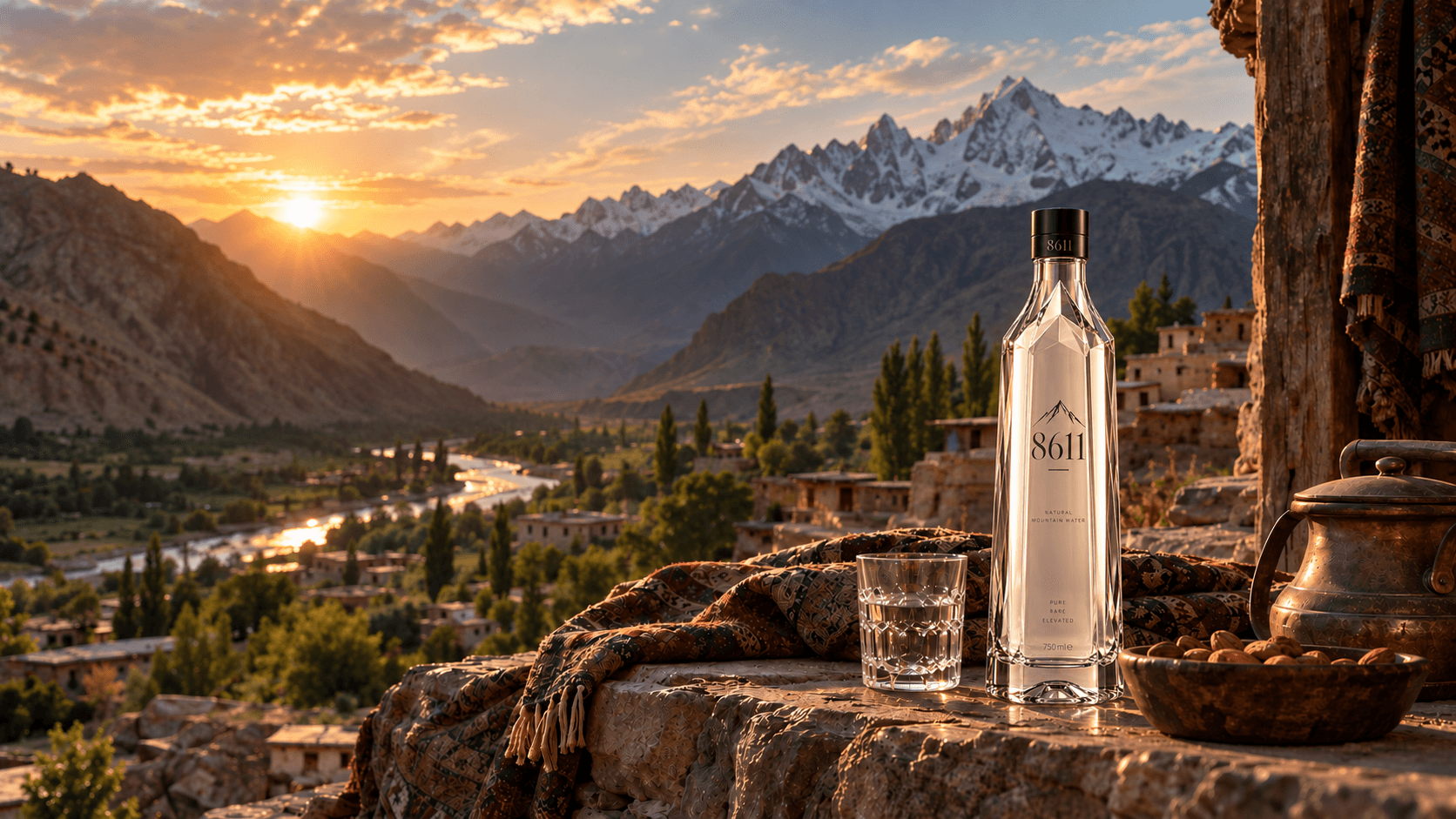 8611 in the Karakoram valley at sunrise